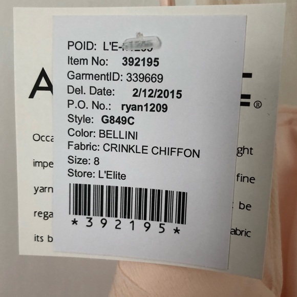 NWT Amsale Crinkle Chiffon Bridesmaid Dress - Picture 7 of 9